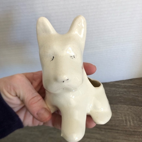 Vtg Ceramic Westie Dog Planter - Picture 8 of 14
